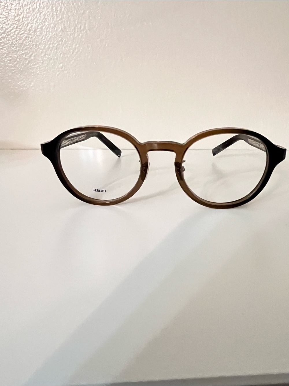 Berluti Brown Round Men's Optical Glasses